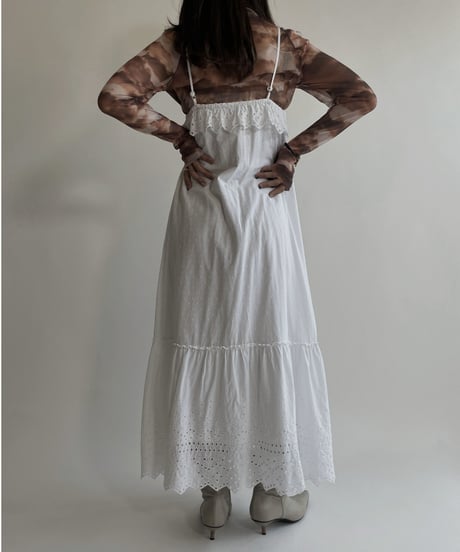 【USED】 White Cotton Sleeveless One-piece / 220430-009