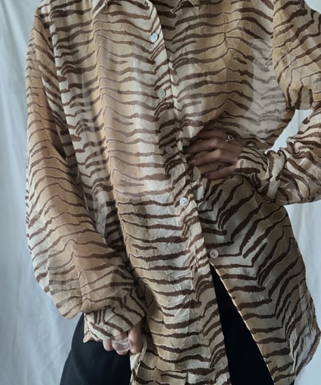 【USED】 Zebra Patterned See-through Top/210714-022