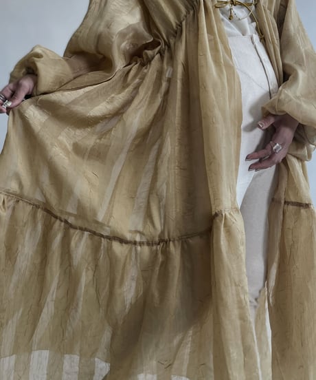 【RE;CIRCLE】 RE Sheer Mustard Yellow Gown / 220721-004