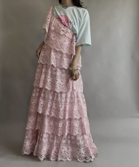 【USED】 Flower Pattern Sleeveless  Poly Tiered One-piece / 230520-008