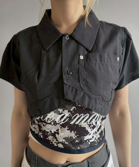 【Chinatsu Aoyama】 RE Makers Shirt Charcoal Black / 260702-025