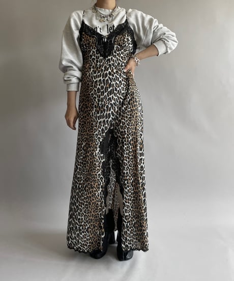 【USED】 Leopard Patterned Camisole Long One-Piece /240914-032
