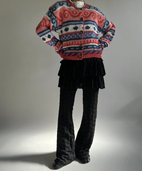 【USED】 Pattern Mohair Knit Cardigan /250111-012