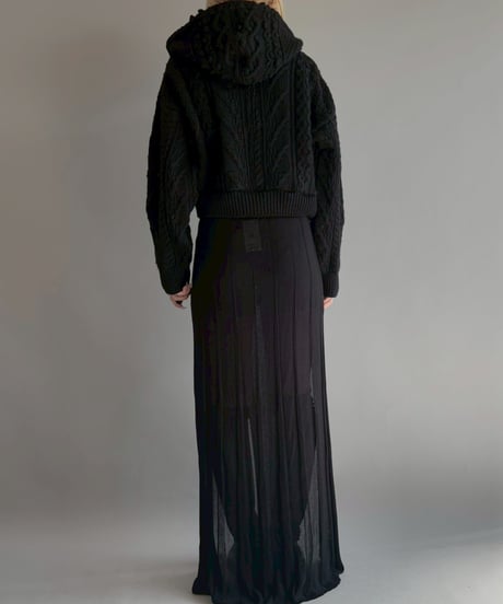 【RE;CIRCLE】 RE Aran Knit Double Zip-up Parka / Black / 251030-005