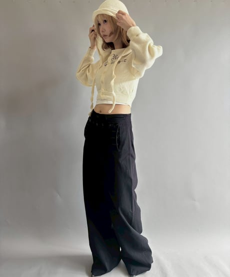 【RE;CIRCLE】 RE Hooded Acrylic Short Cardigan / 251016-006