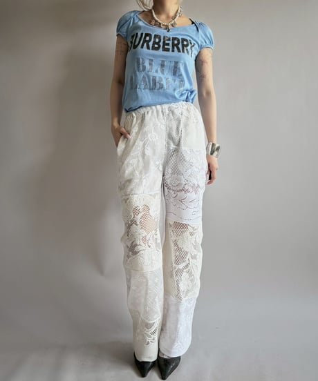 【RE;CIRCLE】 RE Crochet Lace Patch work Pants / 250731-006