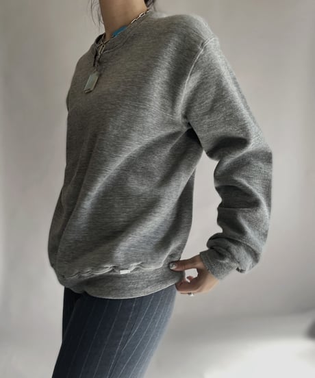 【USED】 Russele Long Sleeved Sweat Shirt Light Gray / 230128-001