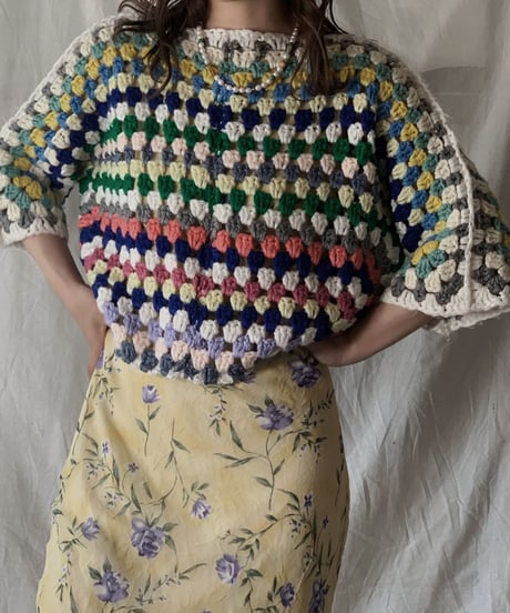【RE;CIRCLE】 RE Granny Knit Top②/210421-007