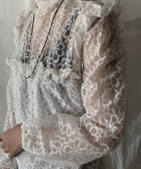 【USED】  Flower Patterned Lace EURO Dress/210407-027
