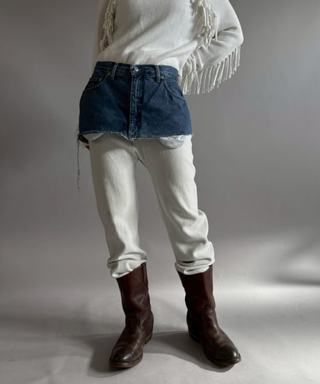 【USED】 Cut Off Denim Skirt / 260207-014