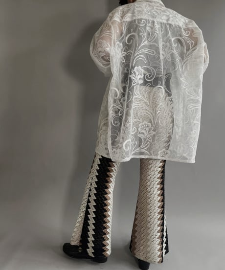【RE;CIRCLE】 RE Men's Crochet Lace Shirt / 220915-005