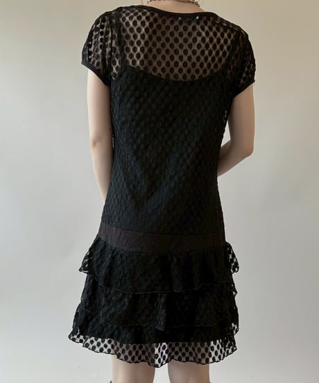 【USED】 Lace Pattern S/S Sheer One-Piece  / 250628-001
