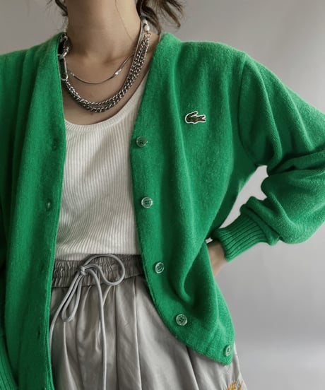 【USED】  Haymaker Lacoste Acrylic Knit Cardigan / 221008-023