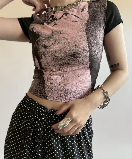 【USED】  Cat Print T-Shirt/250510-046