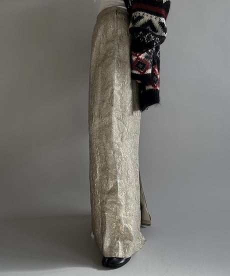 【USED】 Patterned Lame Long Skirt /241228-007