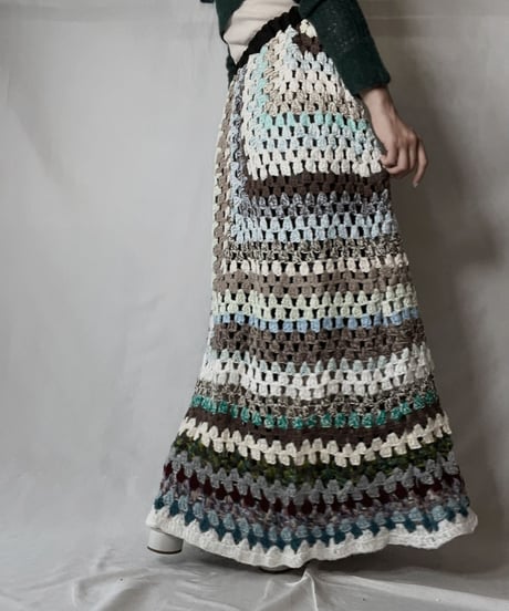 【RE;CIRCLE】 RE Granny Knit Long Skirt③/211014-023