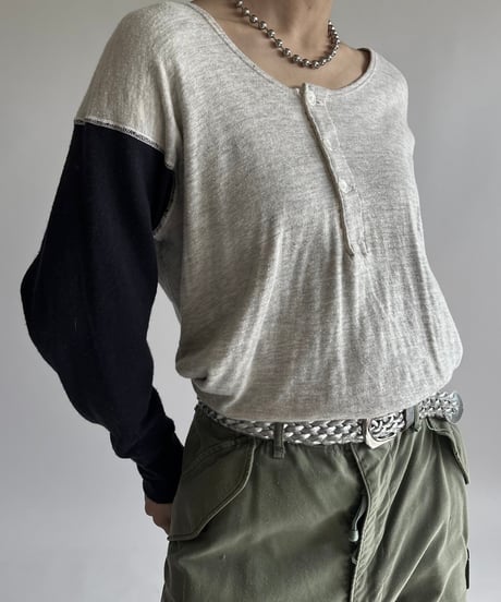 【USED】 Made in USA 60's Wilson × Duofold Henley Neck Top /250220-006
