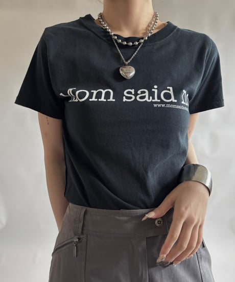 【USED】 RESIZED 00s GILDAN Mom said no. T-Shirt / 250830-013
