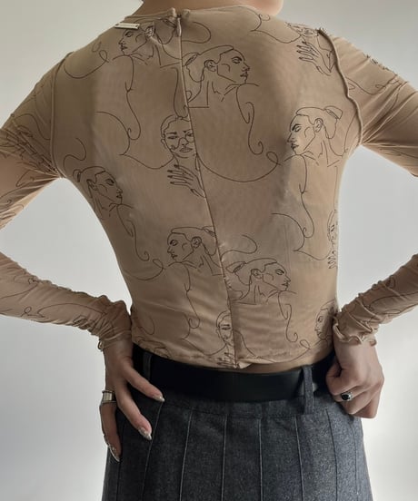 【USED】 MICAS Pattern Sheer Top/250118-024
