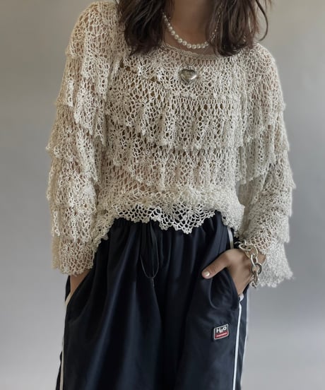 【USED】 Lace Patterned L/S Top  /240608-032