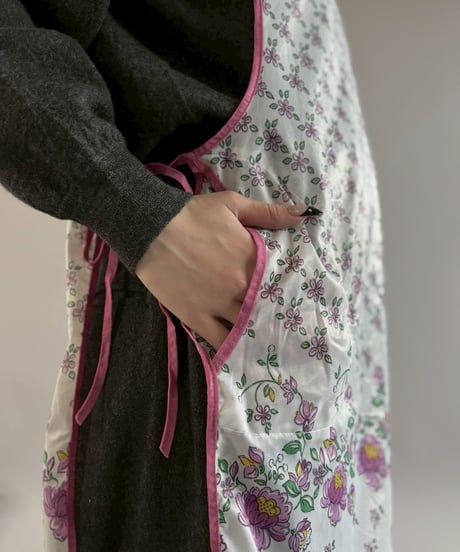 【USED】 Flower Pattern Euro Apron / 260321-022
