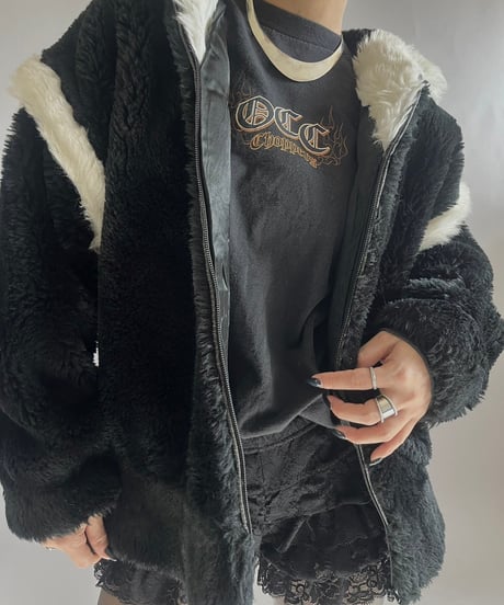 【USED】  Fake Fur Hooded Jacket /241221-011