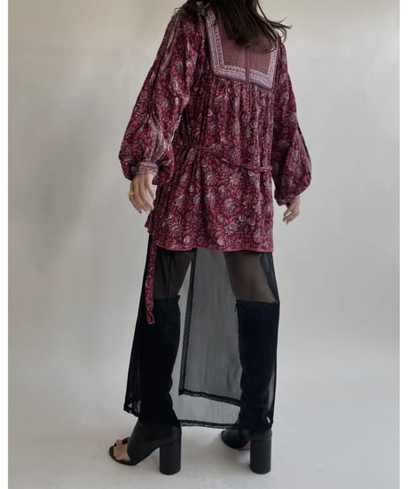 【売約済】 Indian Long Sleeves One-piece / 220514-028