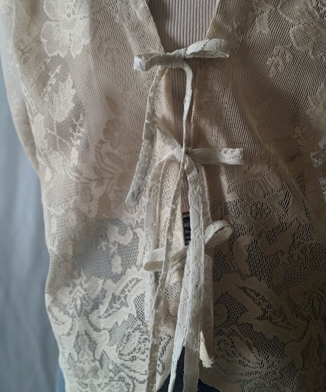 【RE;CIRCLE】 RE Lace Back Ribbon Blouse②/210630-002