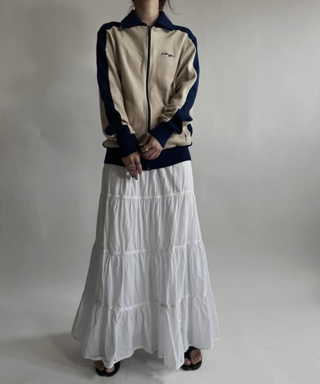 【USED】 White Cotton Long Skirt / 220423-043