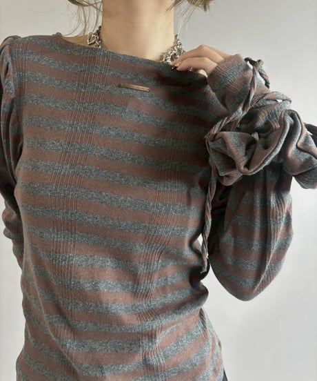 【RE;CIRCLE】 RE Border Top/ 260402-014