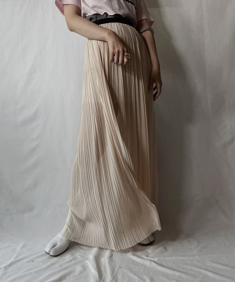 【USED】 Poly  Long Pleats Skirt④/20210819-033