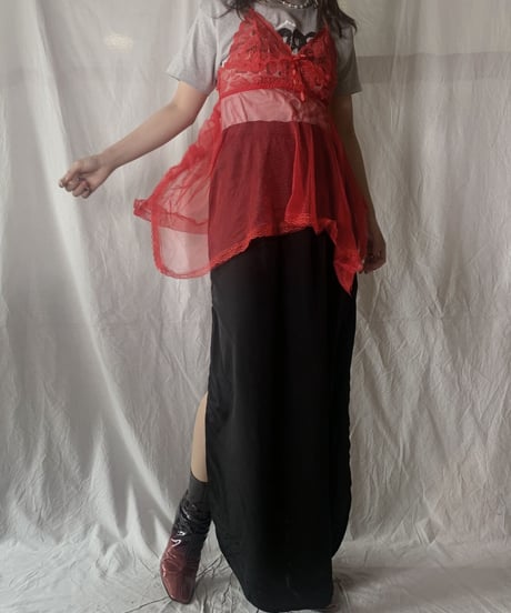 【USED】 Poly Long Skirt/ 210630-022