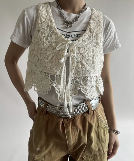 【RE;CIRCLE】RE Crochet Short Vest / 250515-004