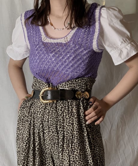 【USED】 No Sleeve Crochet Knit /210421-039