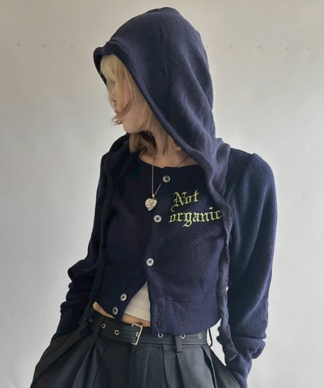 【RE;CIRCLE】 RE Hooded Acrylic Short Cardigan / 251016-005