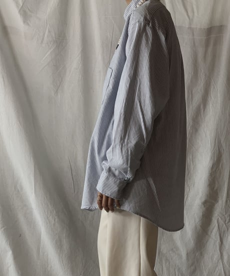【RE;CIRCLE】 RE Stripe Band Collar Shirt②/210414-028