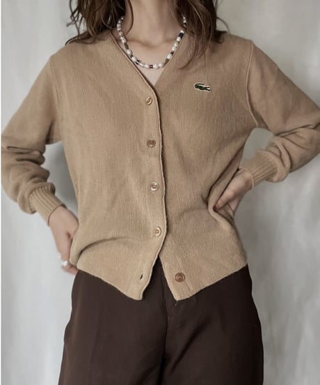 【USED】   LACOSTE Acrylic Cardigan/211126-004