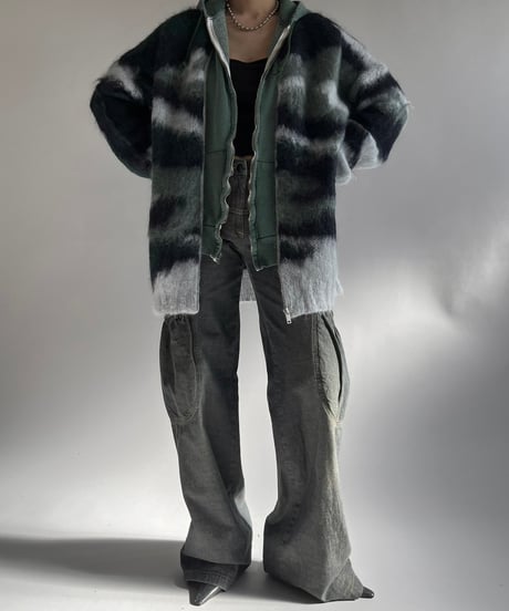 【USED】 COS Mohair Knit Zip Up Cardigan /250104-037