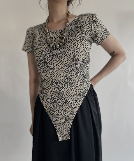 【USED】 Short Sleeved Leopard Leotard / 220604-030