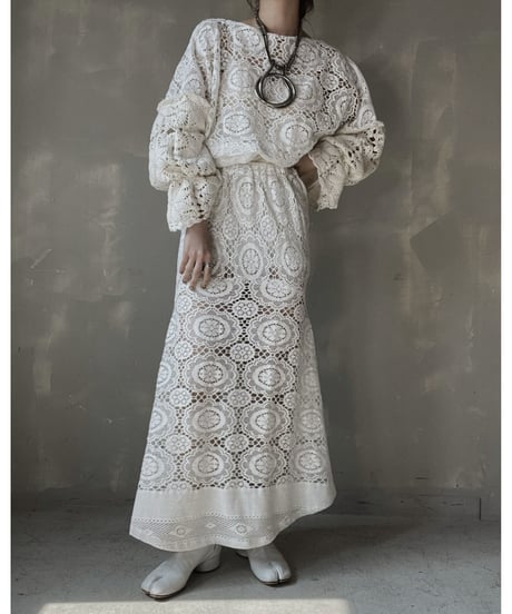【RE;CIRCLE】 RE Crochet Patchwork L/S Top⑨/20220317-015