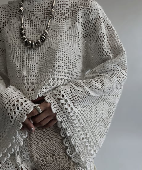 【RE;CIRCLE】 RE Crochet Lace Top / 220728-022