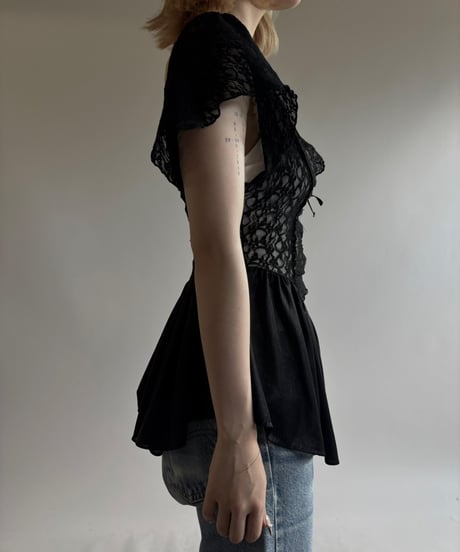【USED】 Lace pattern design tops /250816-012