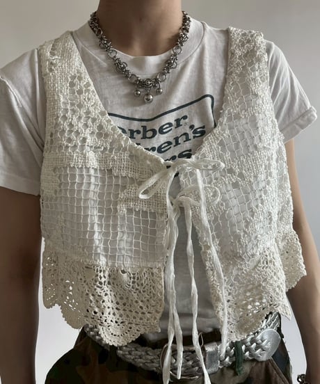 【RE;CIRCLE】RE Crochet Short Vest / 250515-007