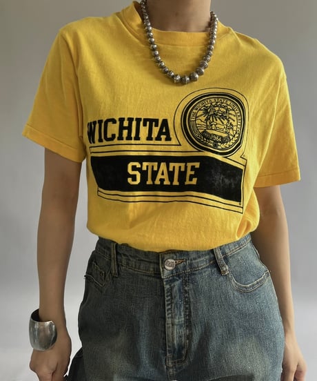 【USED】Made in USA 70~80's WICHITA STATE T-Shirt /240824-039