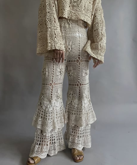【RE;CIRCLE】 RE Crochet Tiered Pants / 230504-013