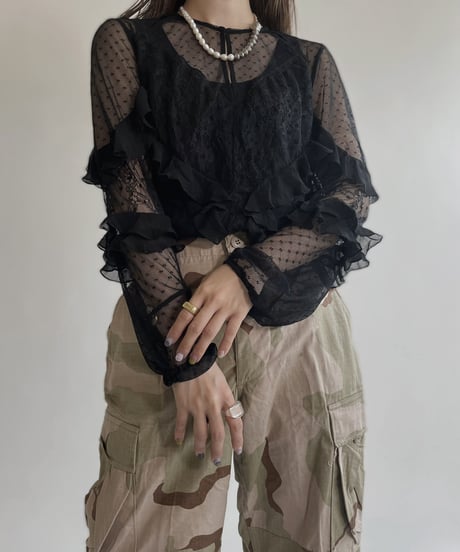 【USED】 GUESS Lace See-through Top / 220430-003