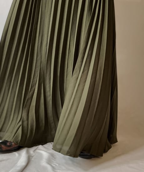 【USED】 Poly Long Pleats Skirt②/20210819-008