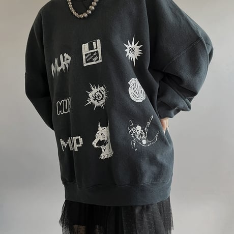 【Mashup Products】 Silk Screen L/S Sweat Top/  240217-006