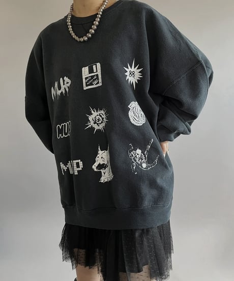 【Mashup Products】 Silk Screen L/S Sweat Top/  240217-006