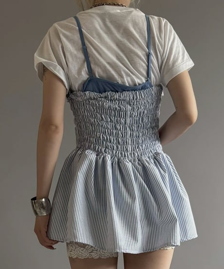 【RE;CIRCLE】  RE Stripe Shirt Mini One-Piece / 260611-003
